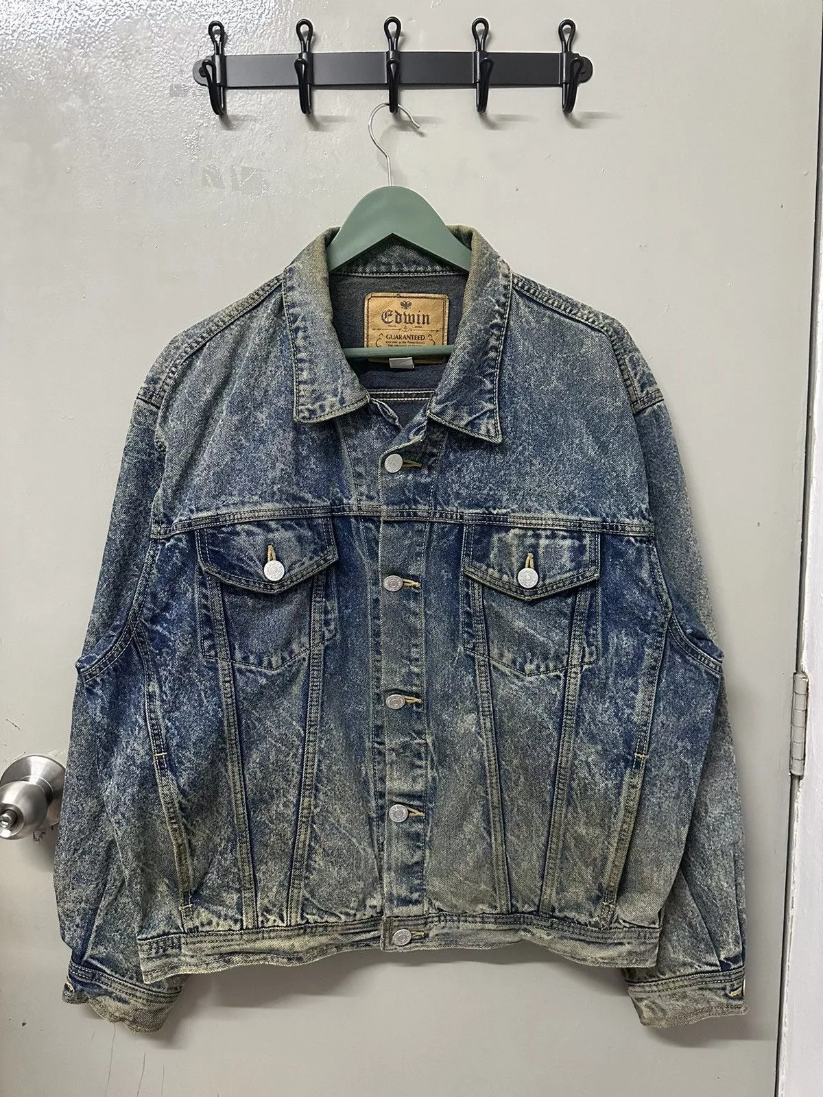 Edwin Denim Jackets Edwin × Vintage Vintage EDWIN Distressed Denim Jacket Blue