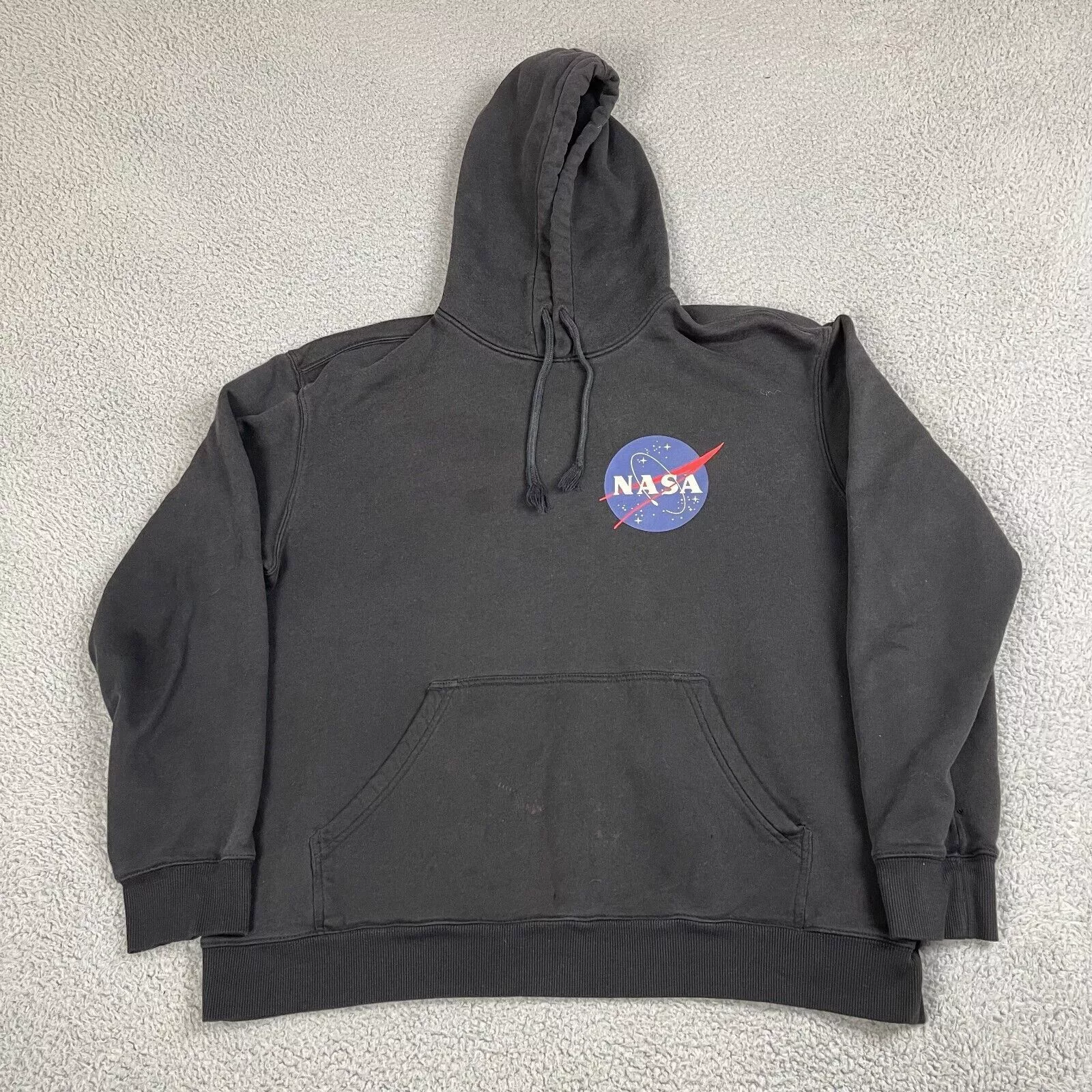H&M Sweatshirts Hoodies H&M NASA Logo Hooded Sweatshirt Hoodie Pullover L.O.G.G. Black