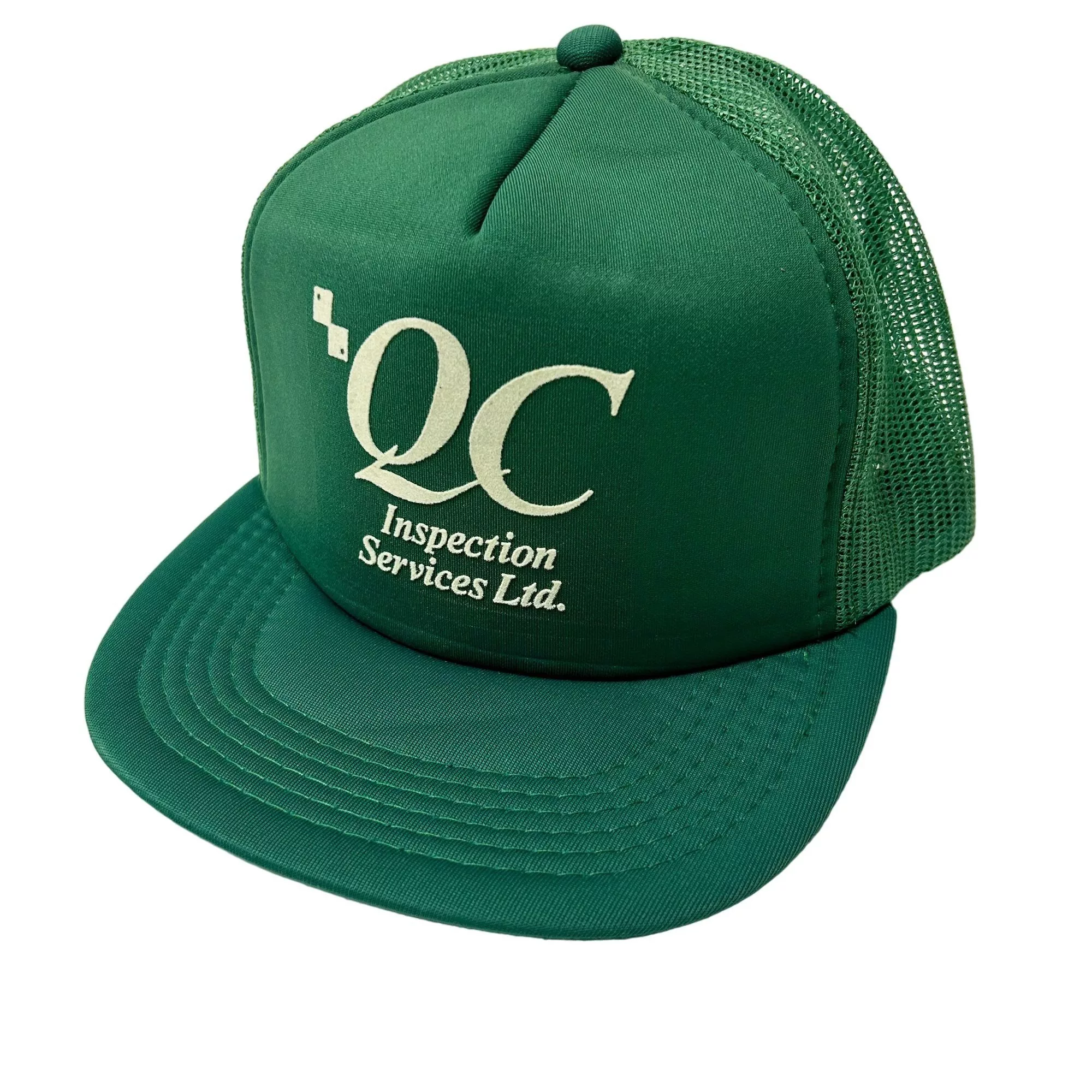 Other Hats Other NOS New Vtg 80’s Yupoong Green Mesh TRUCKER Hat QC Inspectio