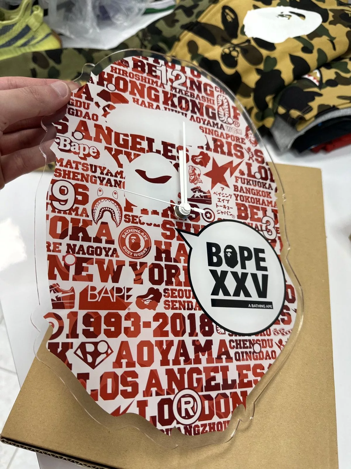 Bape Miscellaneous Bape XXV Ape Head Clock Red