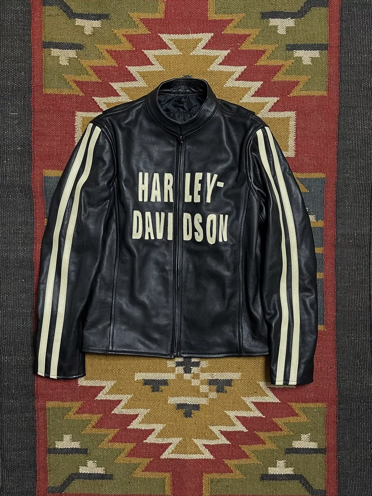 Harley Davidson Leather Jackets Harley Davidson × Vintage Vintage Harley Davidson cafe racer type leather jacket Black