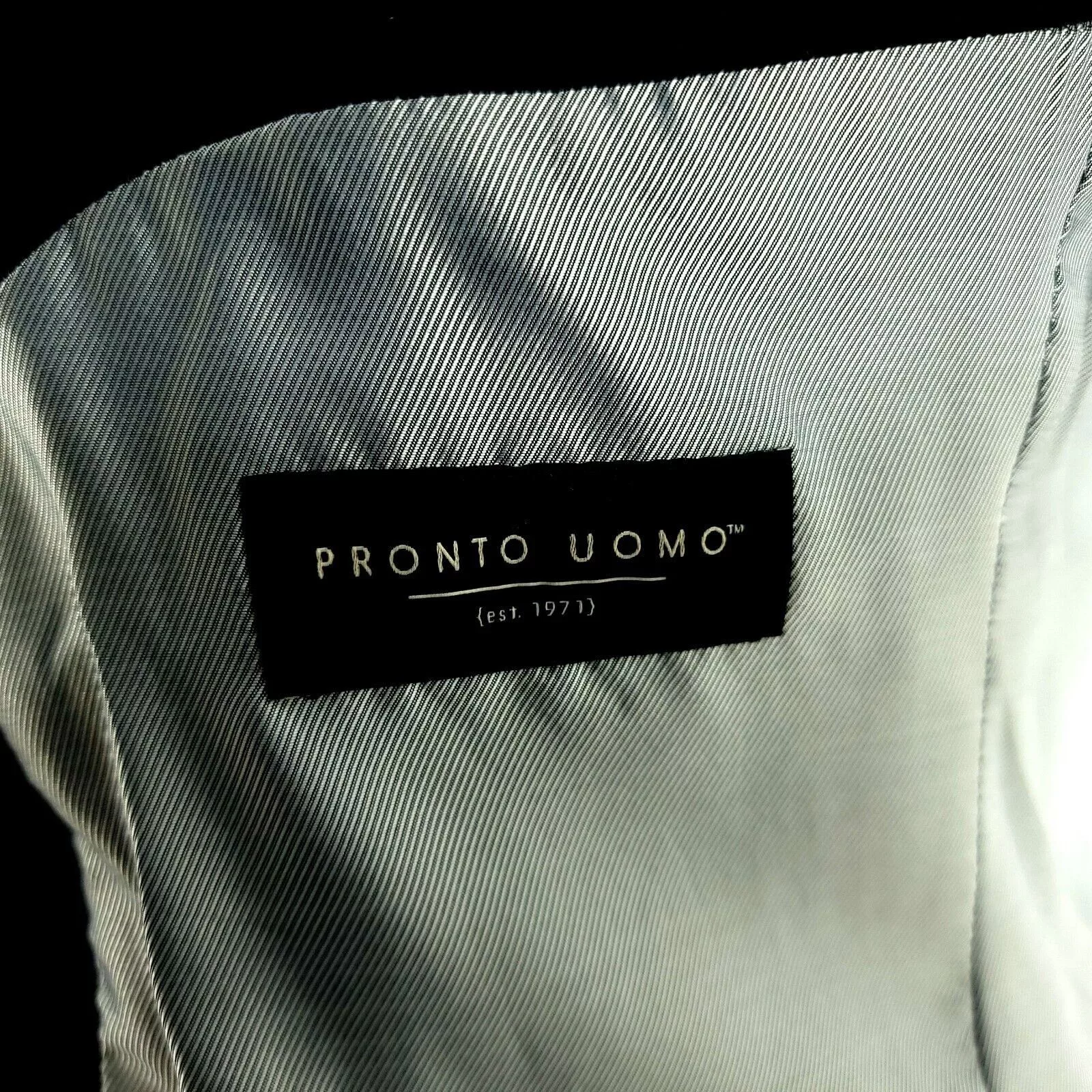 Pronto Uomo Blazers Pronto Uomo Wool Polyester Spandex 2 Button Suit Jacket 38R Black