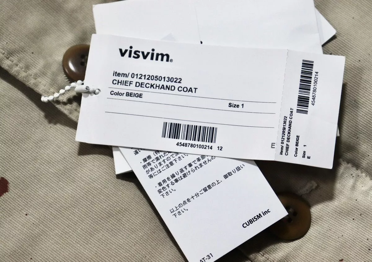 Visvim Heavy Coats Visvim Chief Deckhand G.Cords Beige