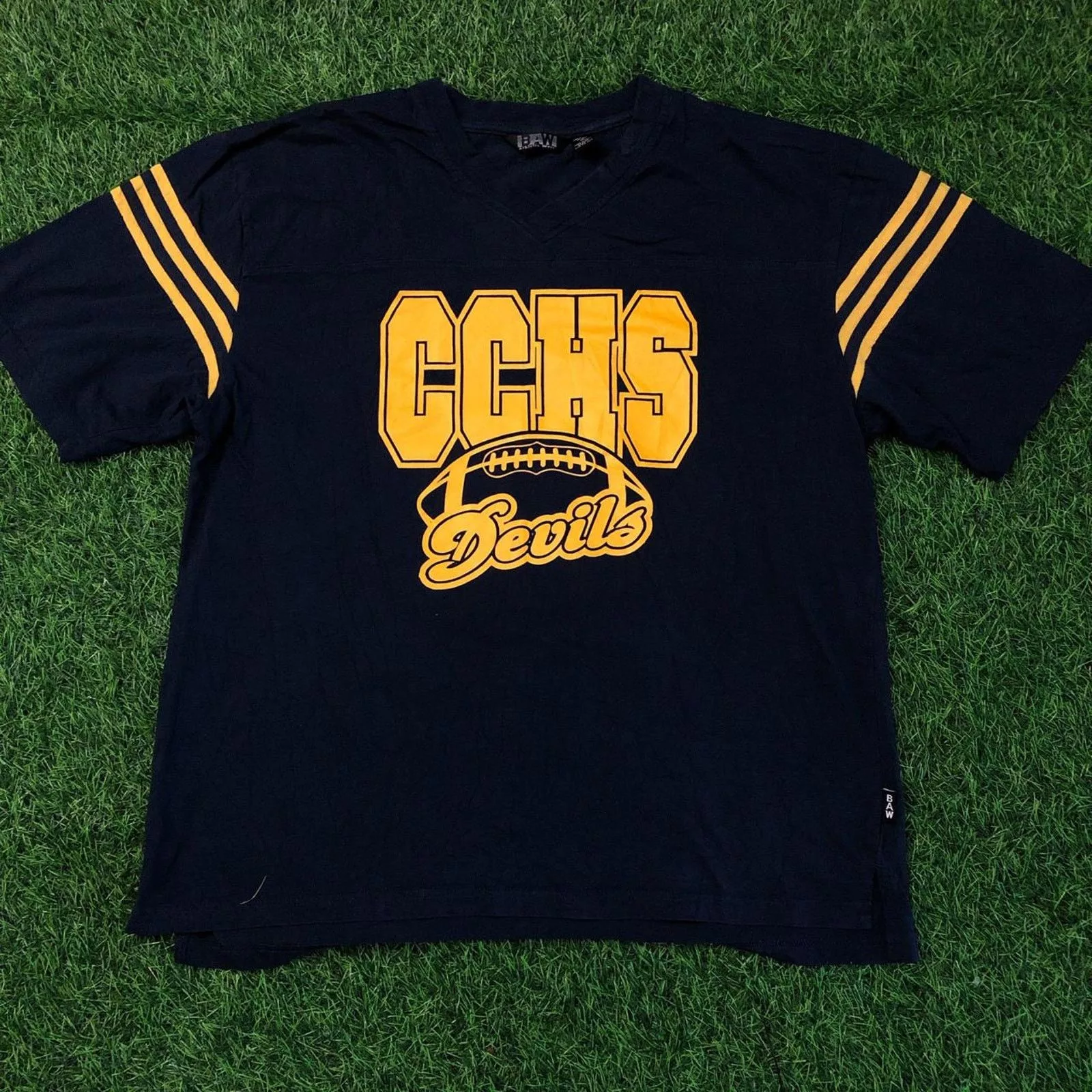 Other Short Sleeve T Shirts Other Navy CCHS Devils Football Graphic Number Tee Blue