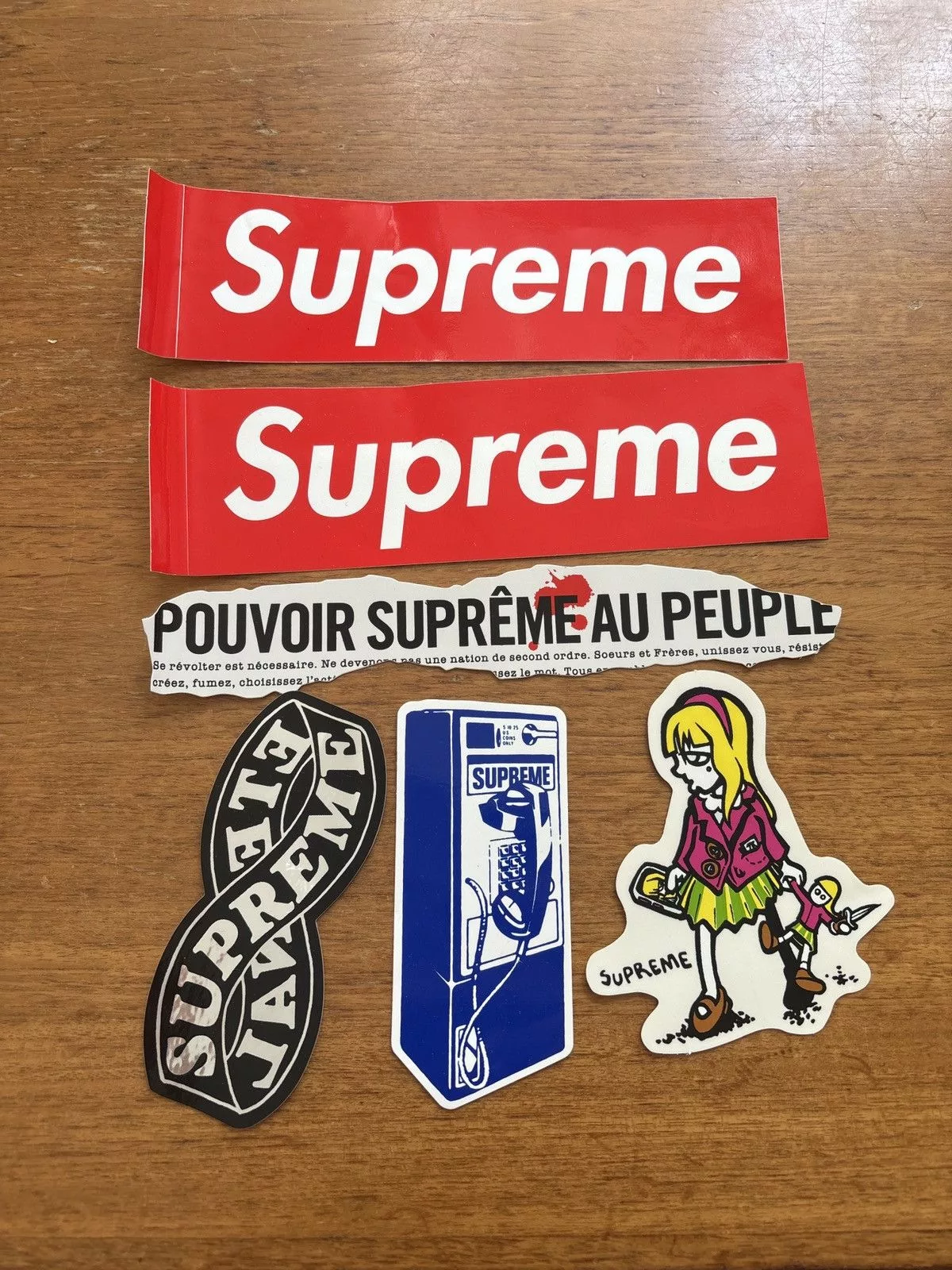 Supreme Supreme Supreme Suzie Switchblade sticker bundle Pink
