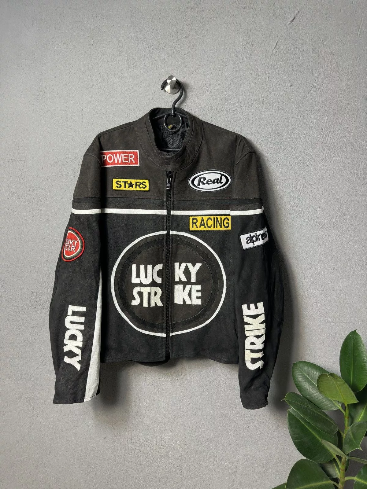 Vintage Leather Jackets Vintage Lucky strike 90s Leather Jacket Black