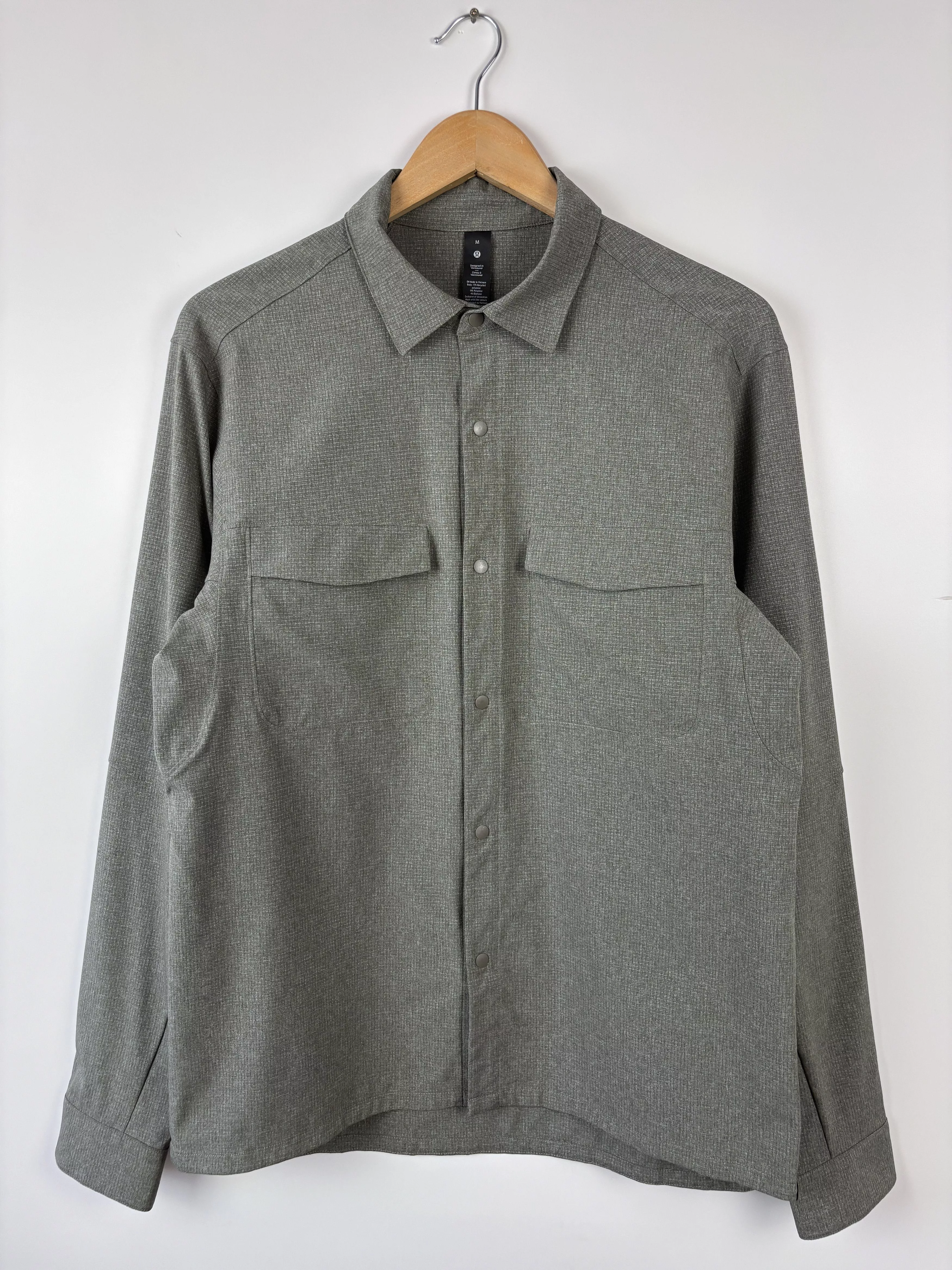 Lululemon Shirts Button Ups Mens Lululemon Longsleeve Pearl Snap Shirt Gray Size M
