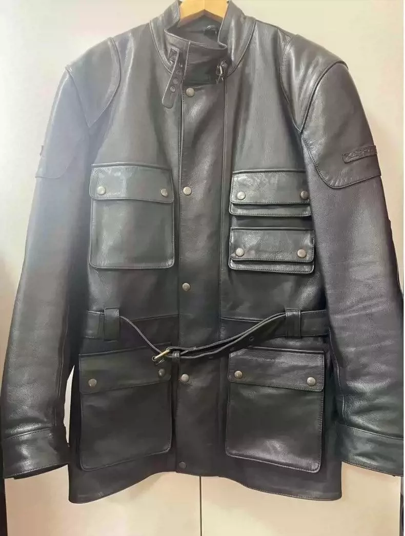 Kadoya Leather Jackets KADOYAJapanese native cowhide leather jacket for hunting motorcycle Black