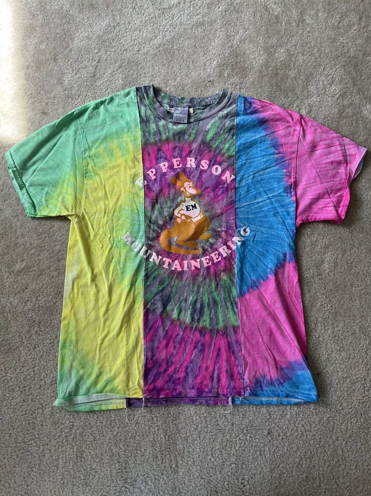Epperson Mountaineering Short Sleeve T Shirts Epperson Mountaineering neon cut sew tie dye T shirt Pink