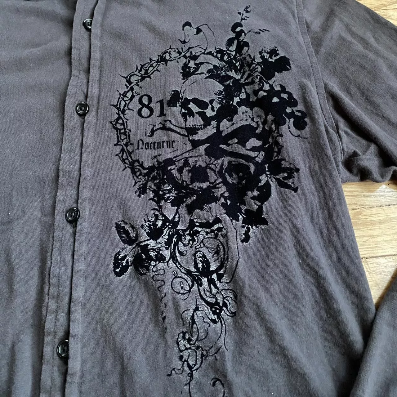 Express Shirts Button Ups Express Graphic button up tee Gray