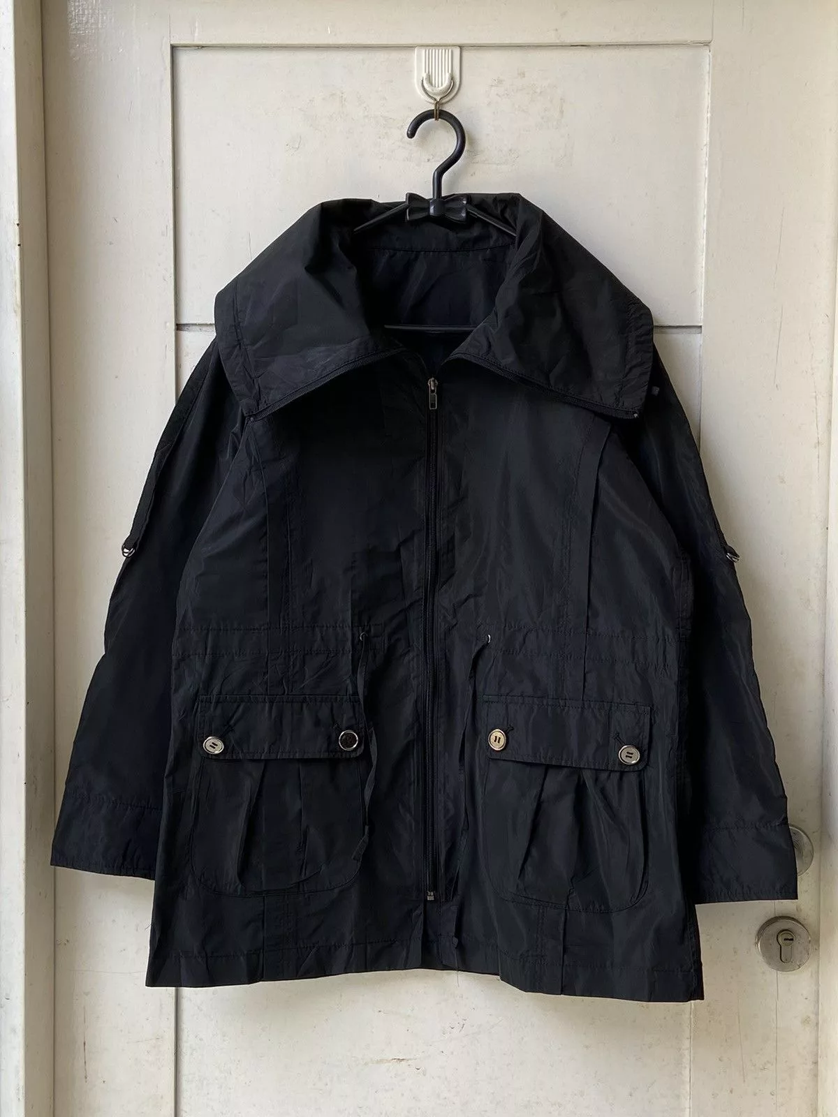 Issey Miyake Light Jackets Issey Miyake SPECCHIO Black Zipper Jacket