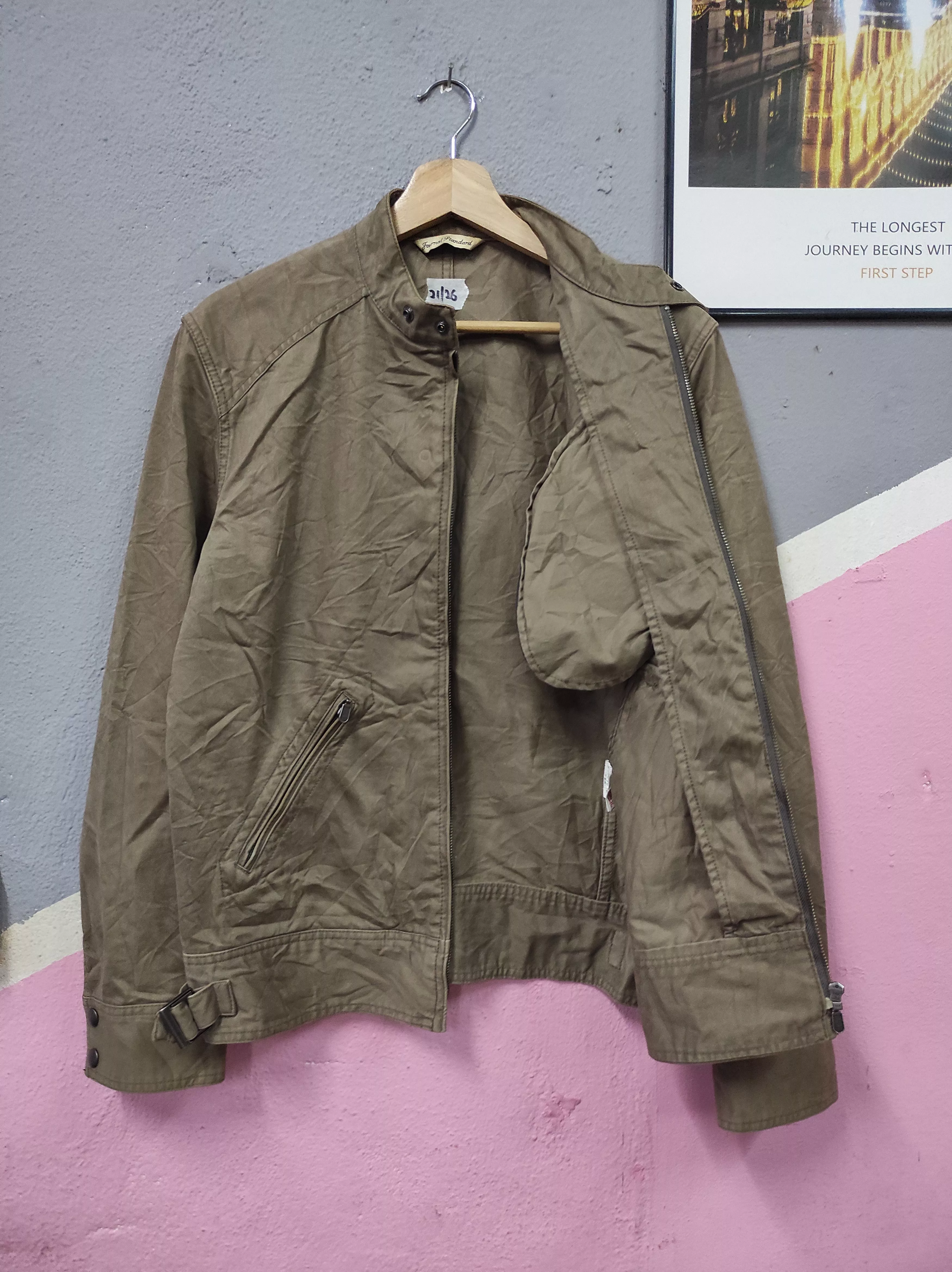 Journal Standard Light Jackets JOURNAL STANDARD BIKER JACKET Gray Vintage
