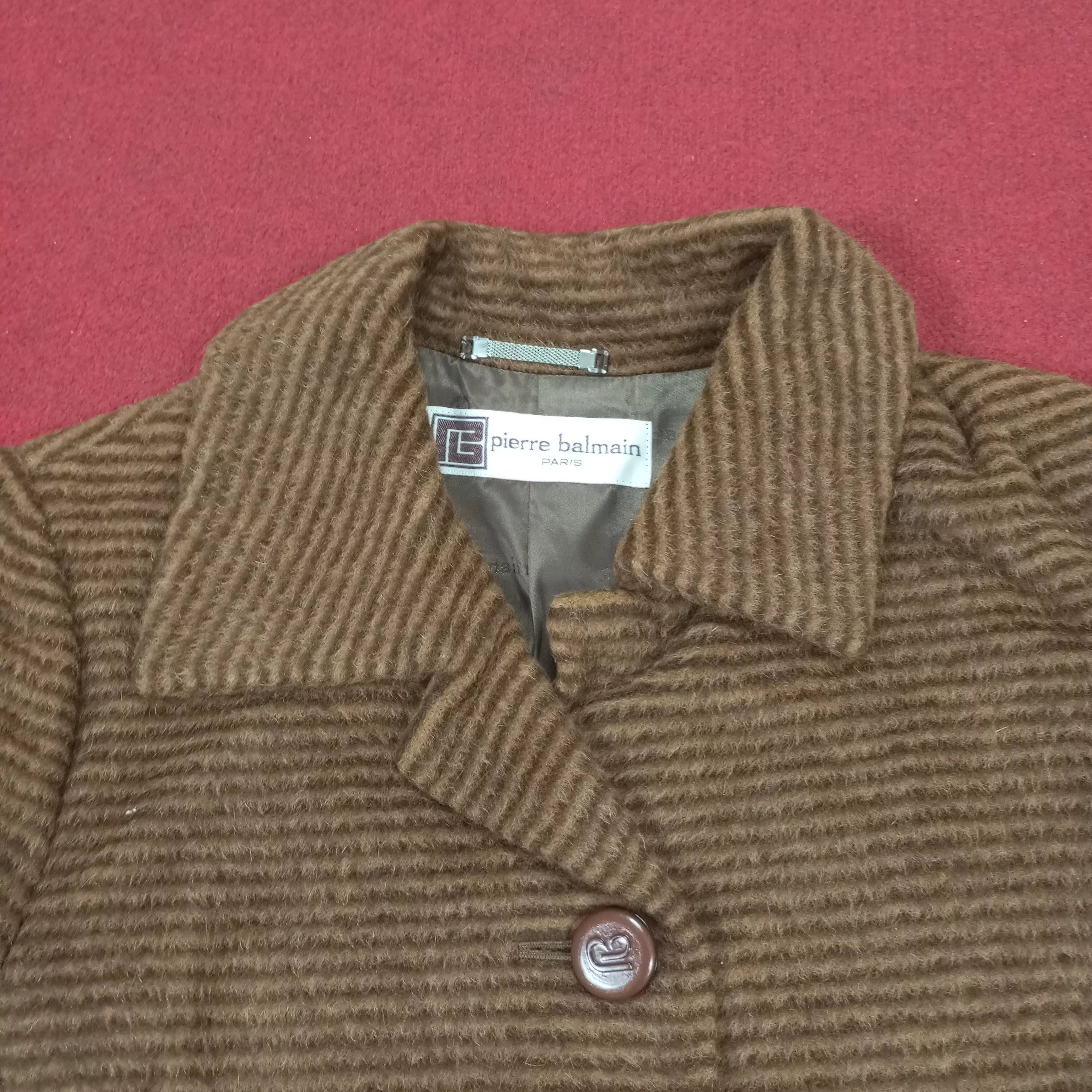Pierre Balmain Light Jackets Pierre Balmain × Vintage Pierre Balmain Paris Winter Style Trench Coat Wool Jacket Brown