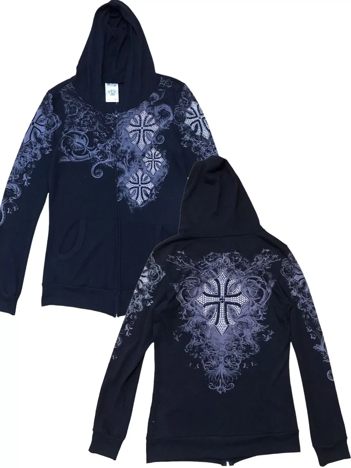 If Six Was Nine Light Jackets If Six Was Nine × Japanese Brand × Le Grande Bleu (L.G.B.) Inspiration CH By Voral Embroidery Diamond Distress Jacket Black