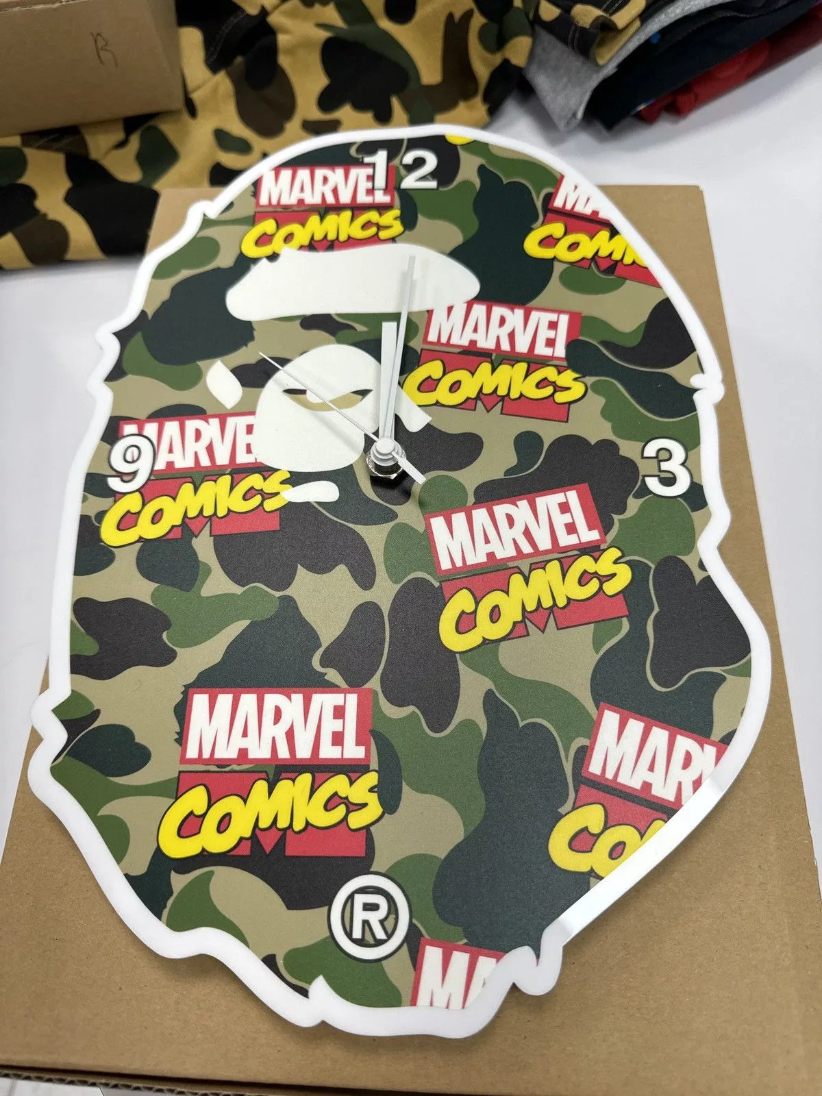Bape Miscellaneous Bape × Marvel Comics Bape x Marvel Ape Head Clock Green