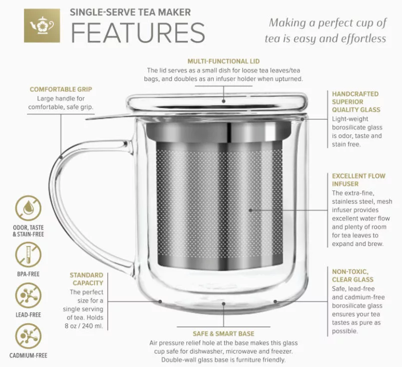 Teabloom Solista Single-Serve Tea Maker 8 oz