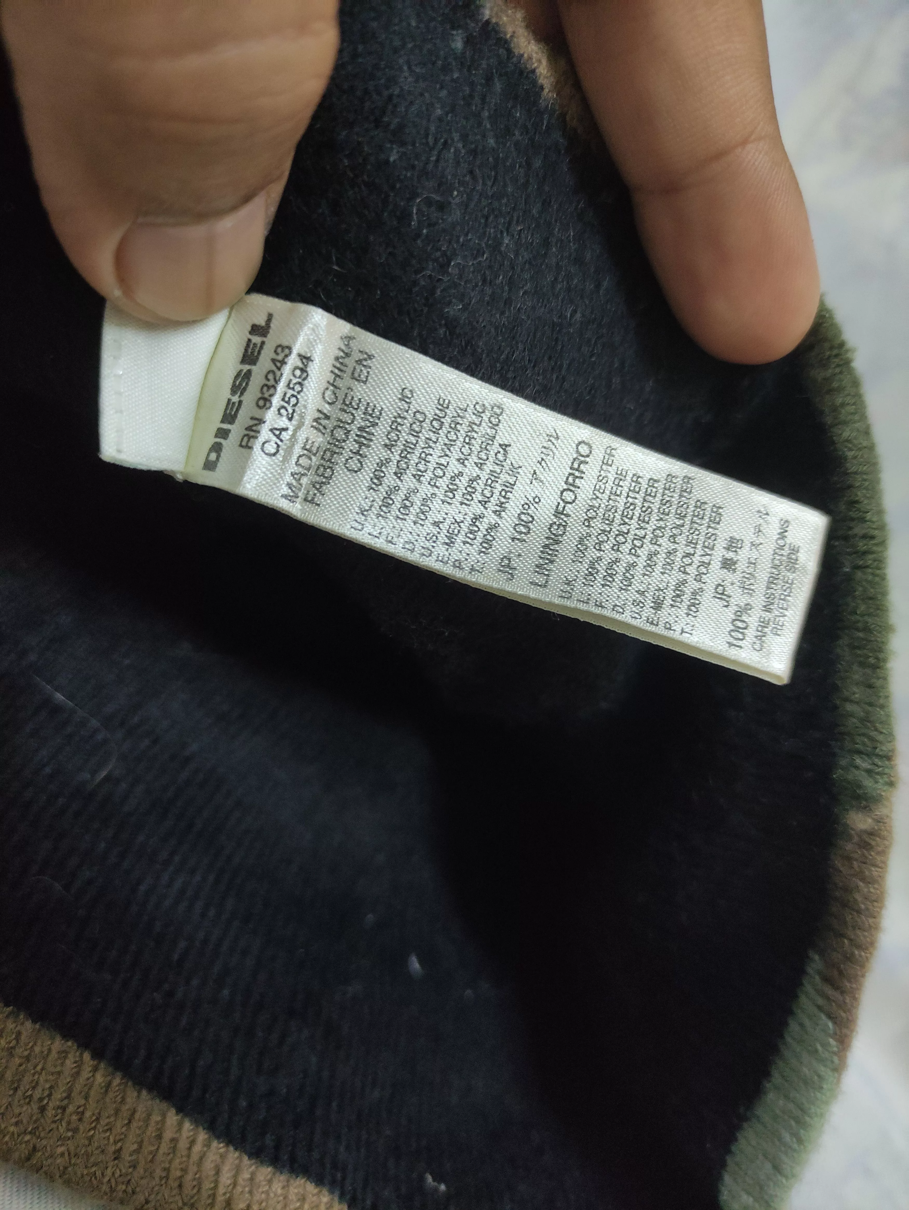 Diesel Hats DIESEL CAMOUFLAGE BEANIE DISTRESSED PINHOLE Multi