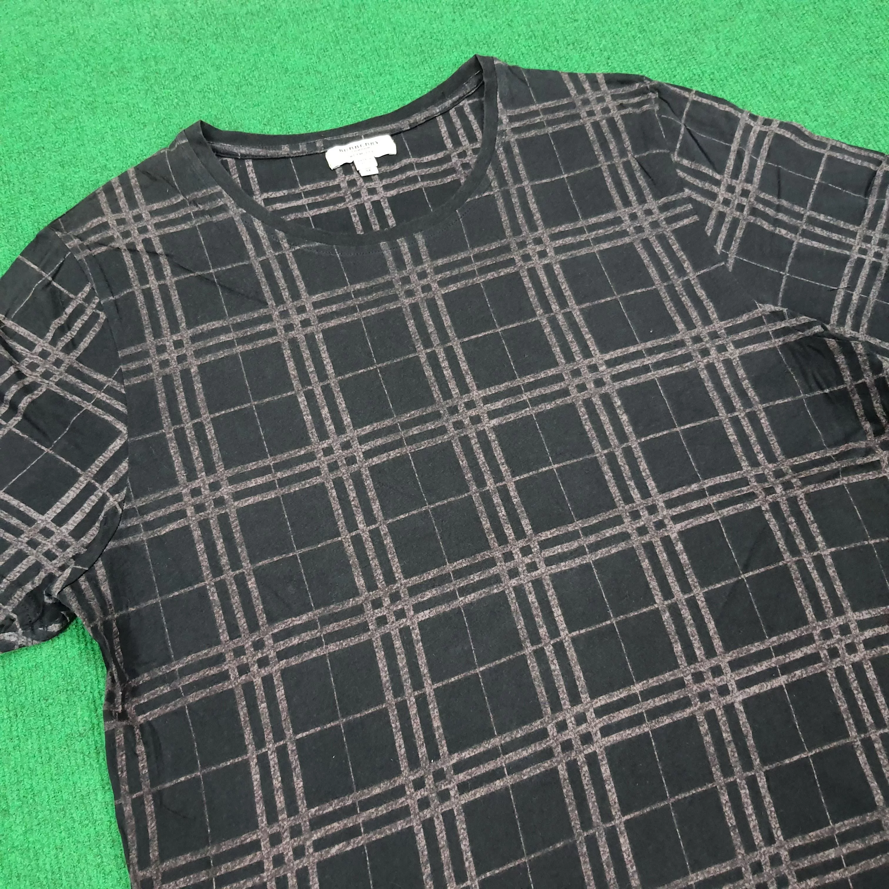 Burberry Short Sleeve T Shirts Burberry × Vintage Vintage Burberry Paris Nova Check T-shirt Black