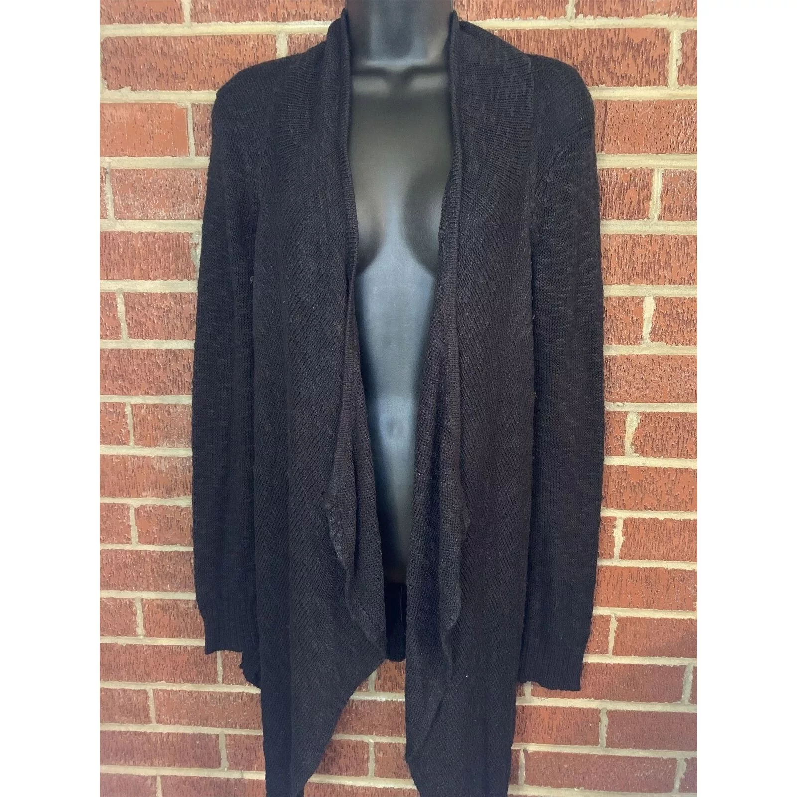 Other Sweaters Other New Directions Womens Waterfall Cardigan Black Medium