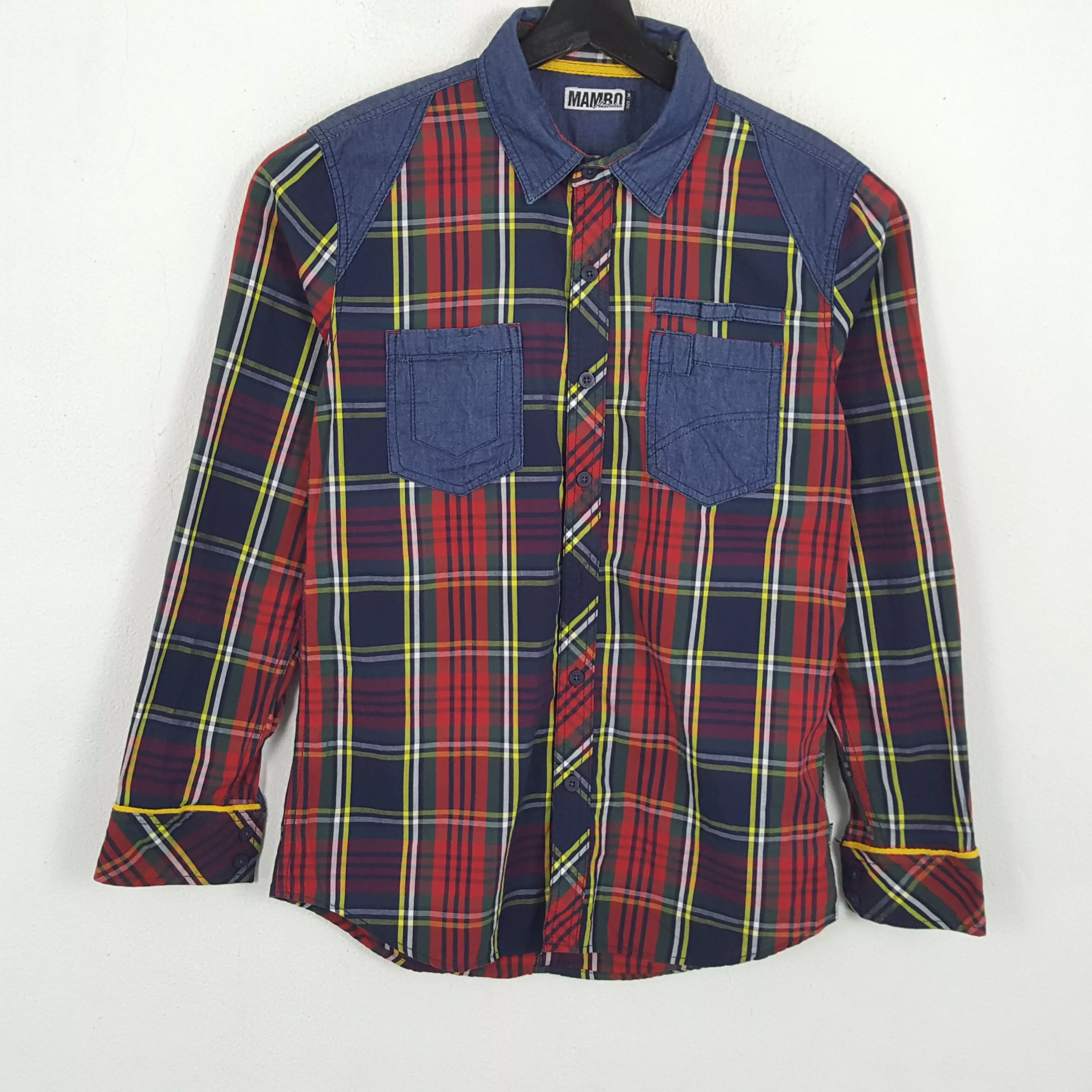 Mambo Shirts Button Ups Mambo × Vintage MAMBO Double Pocket Design Casual Shirt Multi