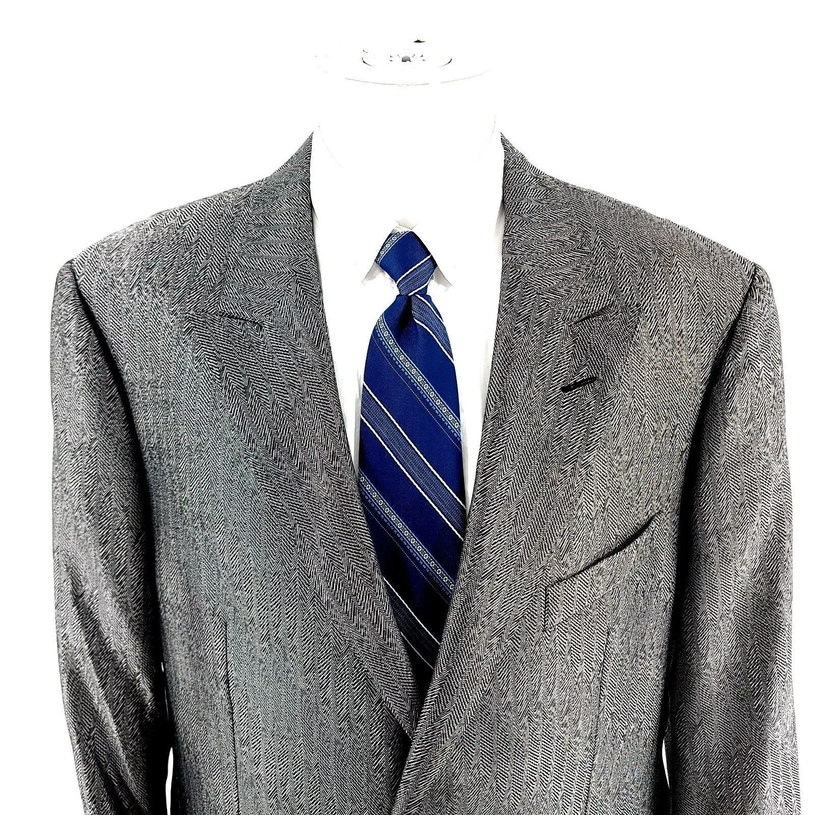 Versace Blazers Versace Hand Made Wool Silk 2 Button Blazer 44R Metallic Sil Silver