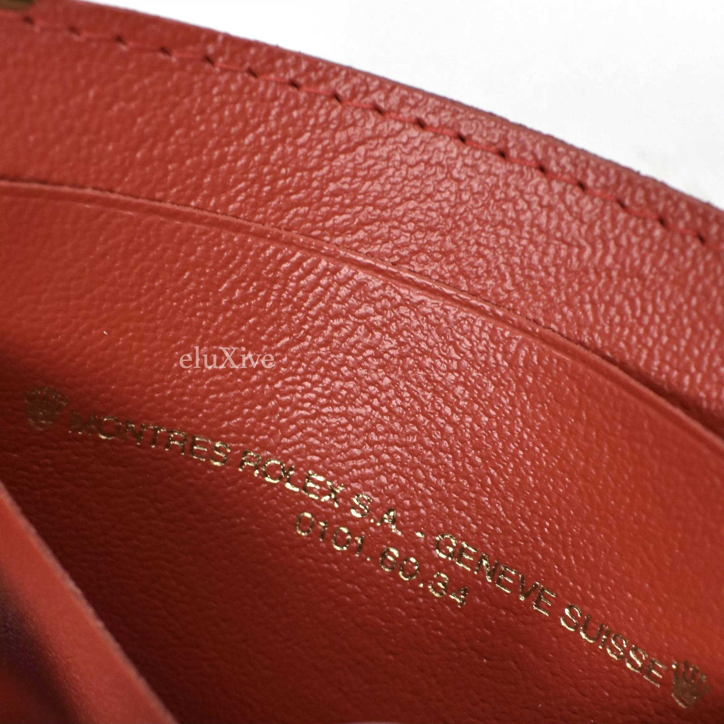 Rolex Wallets Rolex Red Leather Crown Logo Card Holder Wallet