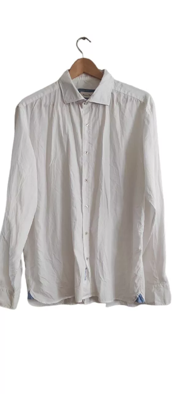 Massimo Dutti Shirts Button Ups MASSIMO DUTTI Mens White Shirt Regular Fit Cotton Excellent