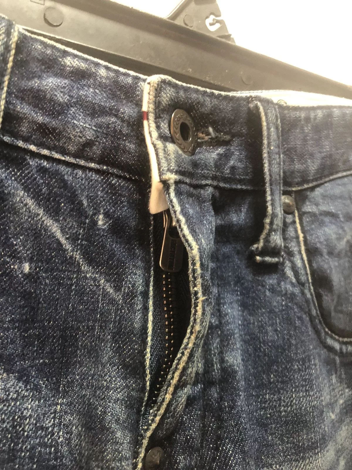 FACTOTUM Denim Pants Patch Distressed Style Japan Made Blue