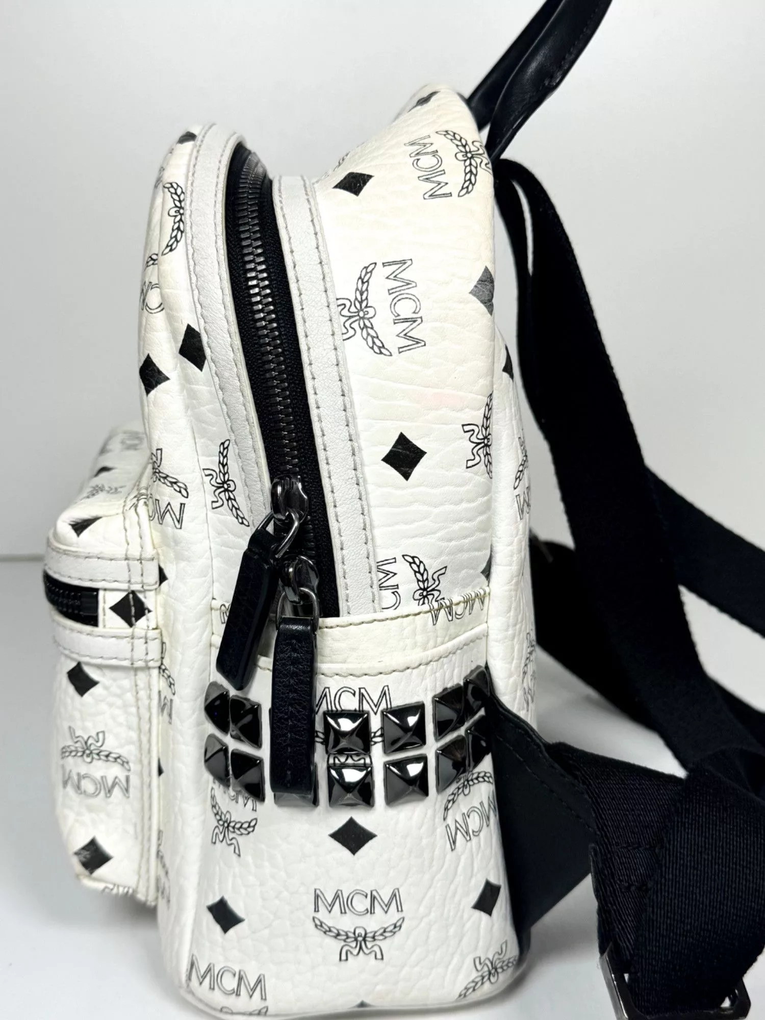 MCM Bags Luggage MCM Monogram Visetos Back Pack White