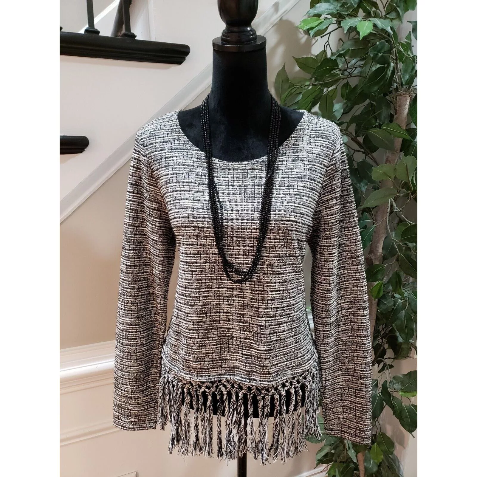 Other Blouses Other Cato Polyester Round Neck Long Sleeve Top Blouse Medium Multi