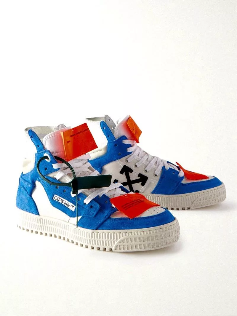 Off-White Hi Top Sneakers Off-White Off White 3.0 Off Court Supreme Sneakers Blue Suede High-Top