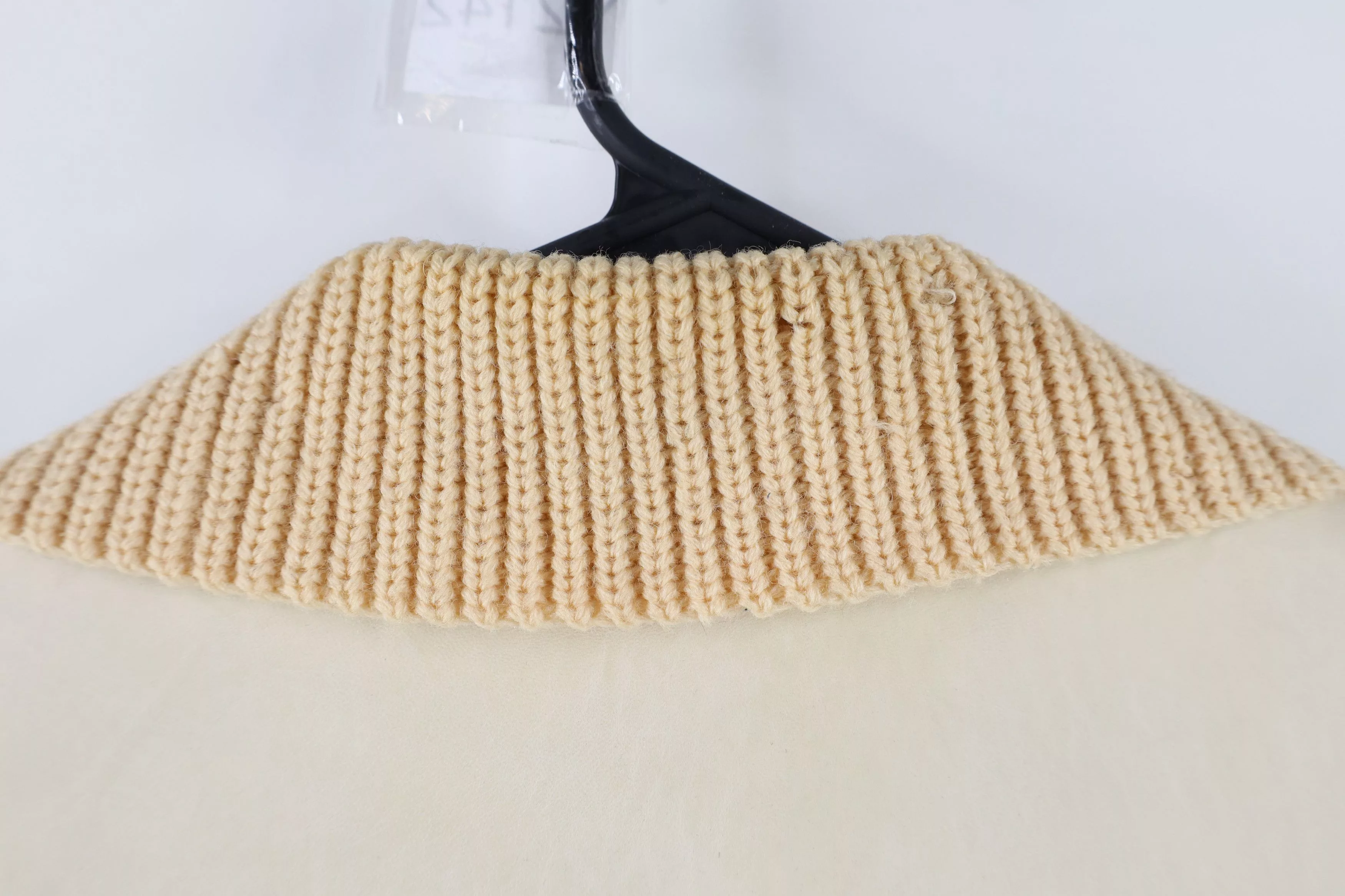 Vintage Light Jackets Vintage 60s Wool Knit Button Sweater Jacket Beige USA
