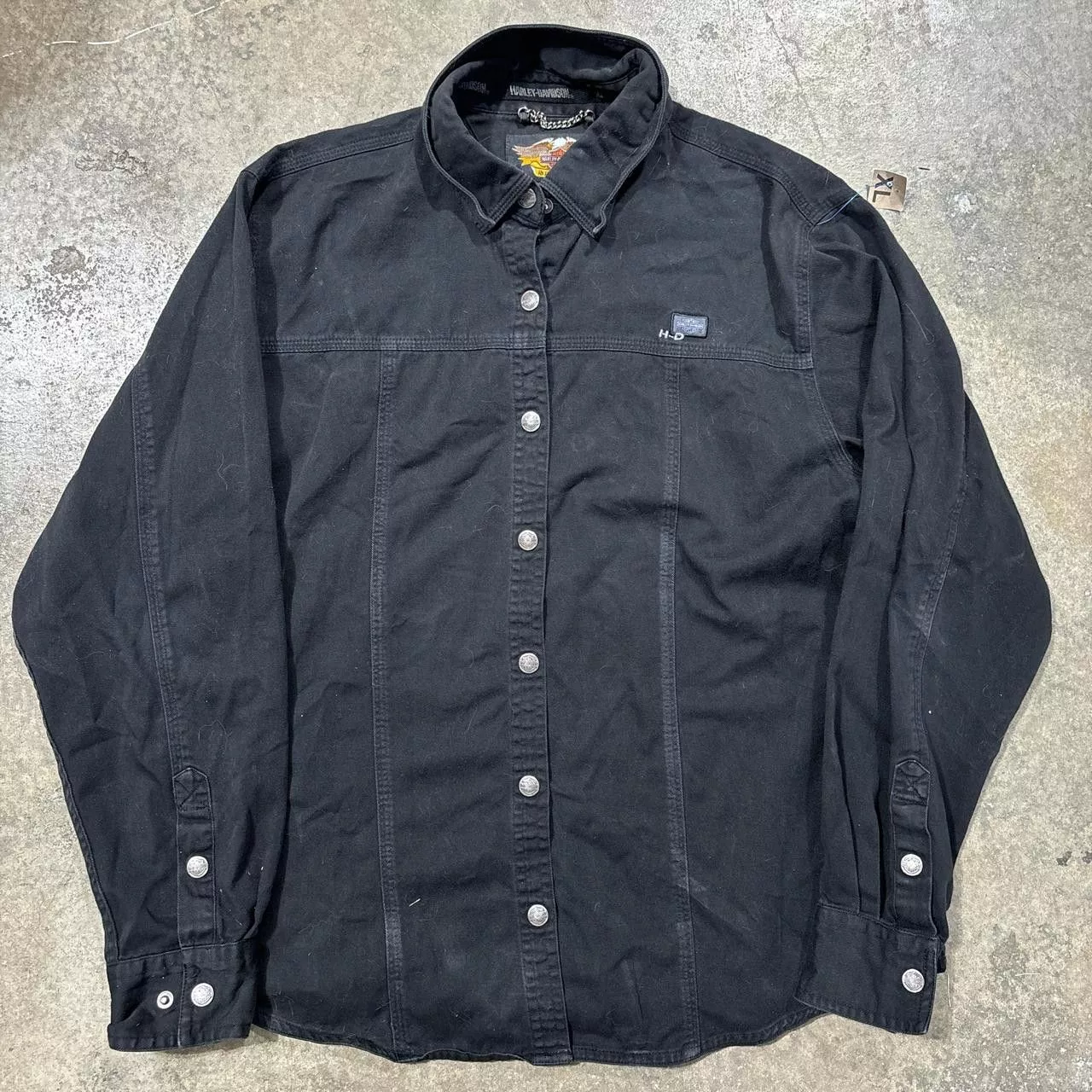 Harley Davidson Shirts Button Ups Sick Harley Davidson denim like Button up Black