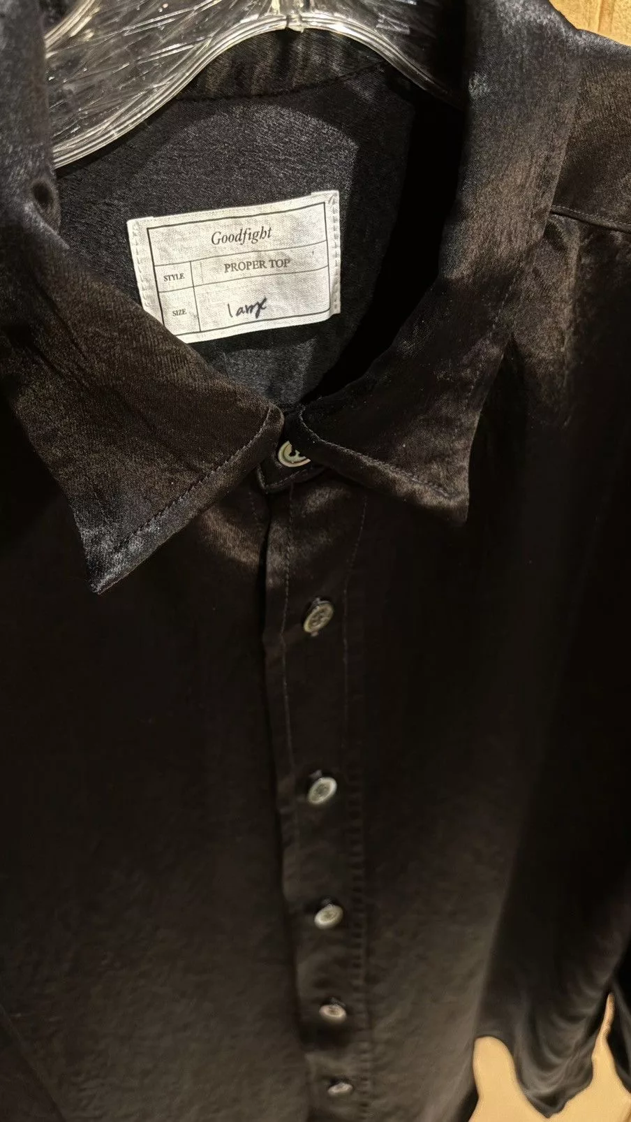 Goodfight Shirts Button Ups Goodfight acetate black shirt