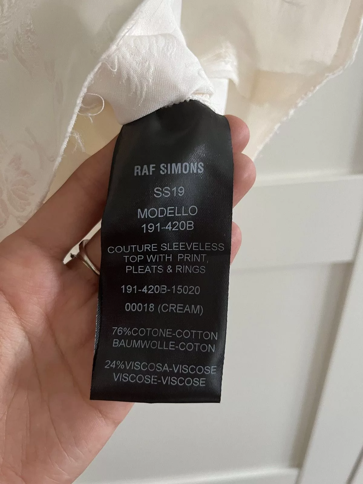 Raf Simons Tank Tops Sleeveless Iconic top RAF SIMONS SHOW SS19 White