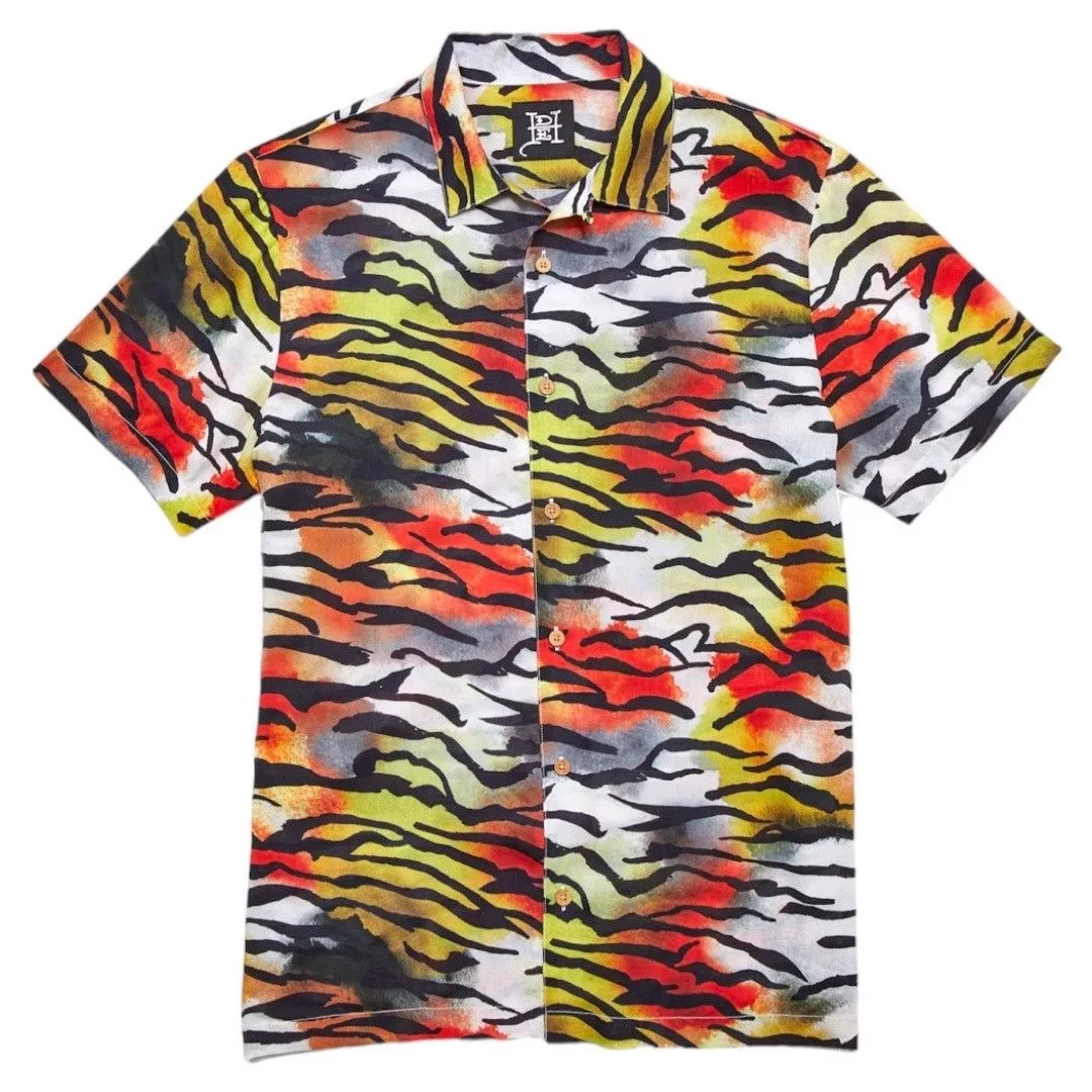 Ed Hardy Shirts Button Ups Ed Hardy Tiger Stripe Button Down Shirt Multi