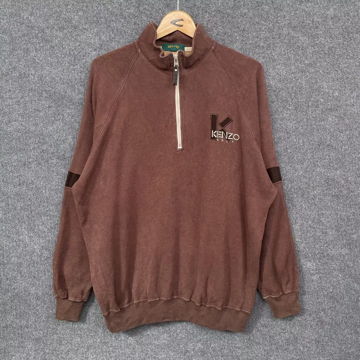Kenzo Sweatshirts Hoodies Kenzo × Vintage Vintage Kenzo Golf Half Zipper Sweatshirt Brown