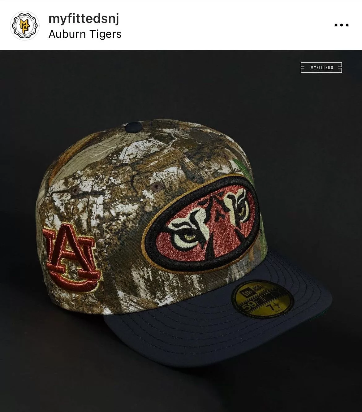 MyFitteds Hats MyFitteds × New Era × Realtree 7 1/2 AUBURN TiGERS REALTREE CAMOUFLAGE NAVY NYLON NEOPRENE Multi