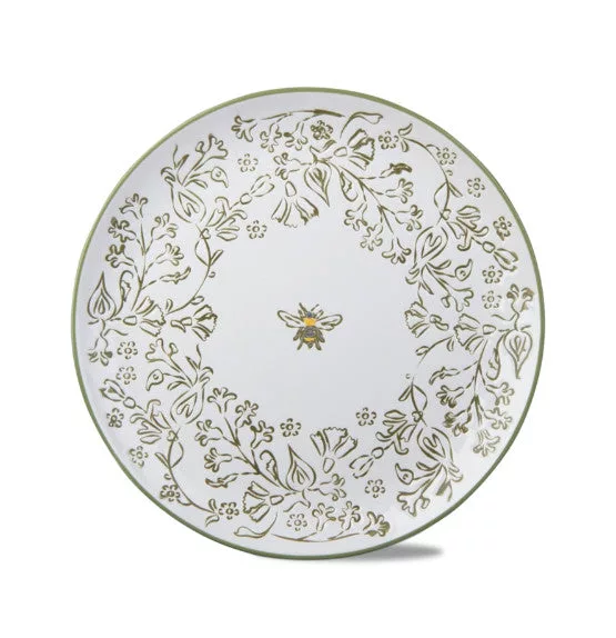 Green Multi Honeysuckle App Plate 8”