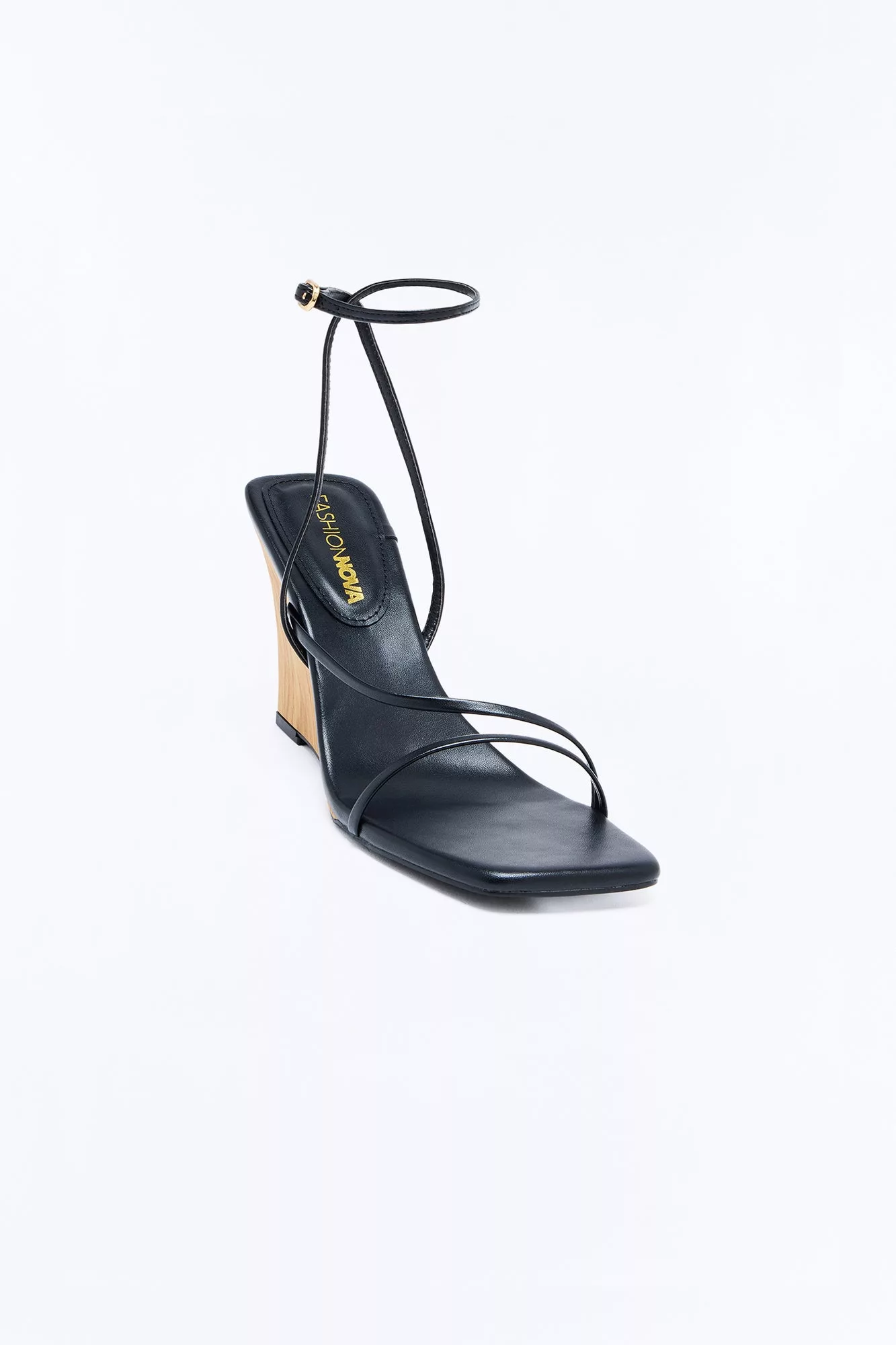 Mava Ankle Strap Wedges - Black