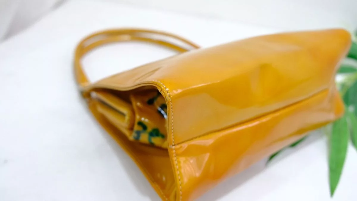 Prada Handle Bags Authentic Prada handbag yellow pattern leather