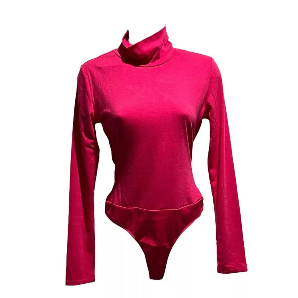 Designer Blouses Designer NWT Live fire turtleneck pink bodysuit