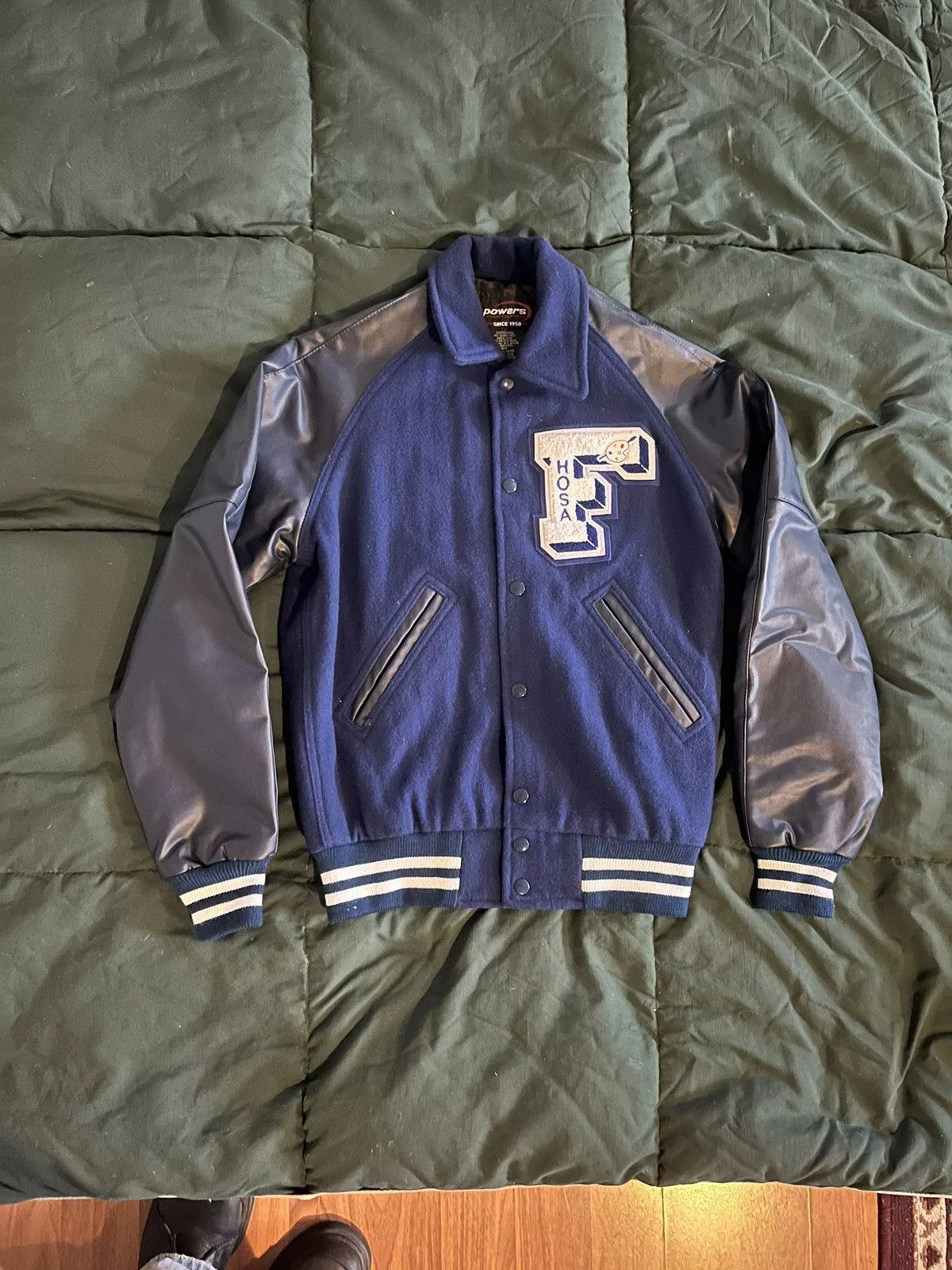 Vintage Bombers Vintage School Varsity Jacket Blue