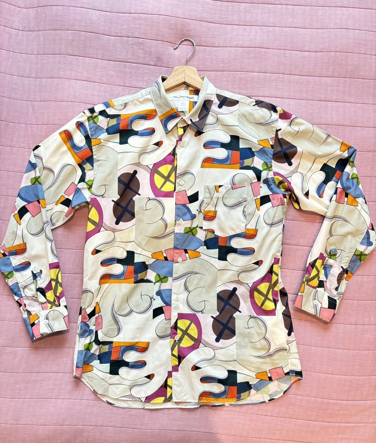 Comme des Garcons Shirts Button Ups Comme des Garcons × Kaws Comme Des Garçons x Kaws White