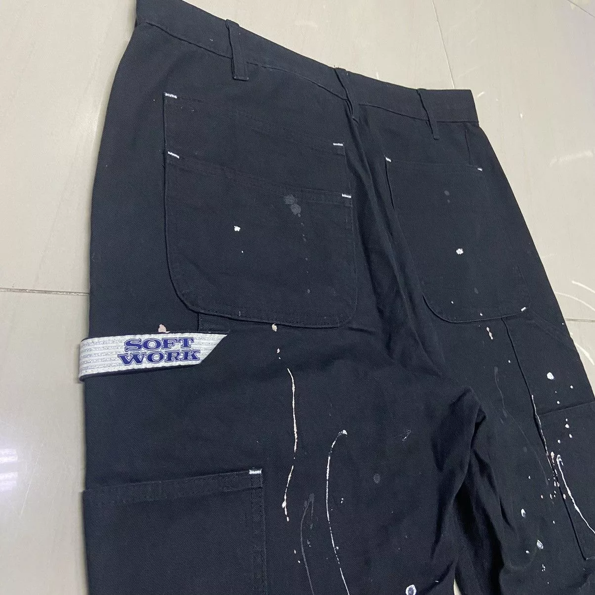 Designer Casual Pants Designer × thisisneverthat Rare 🔥 Thisisneverthat Splash Paint Design CarpenterPant Black Streetwear