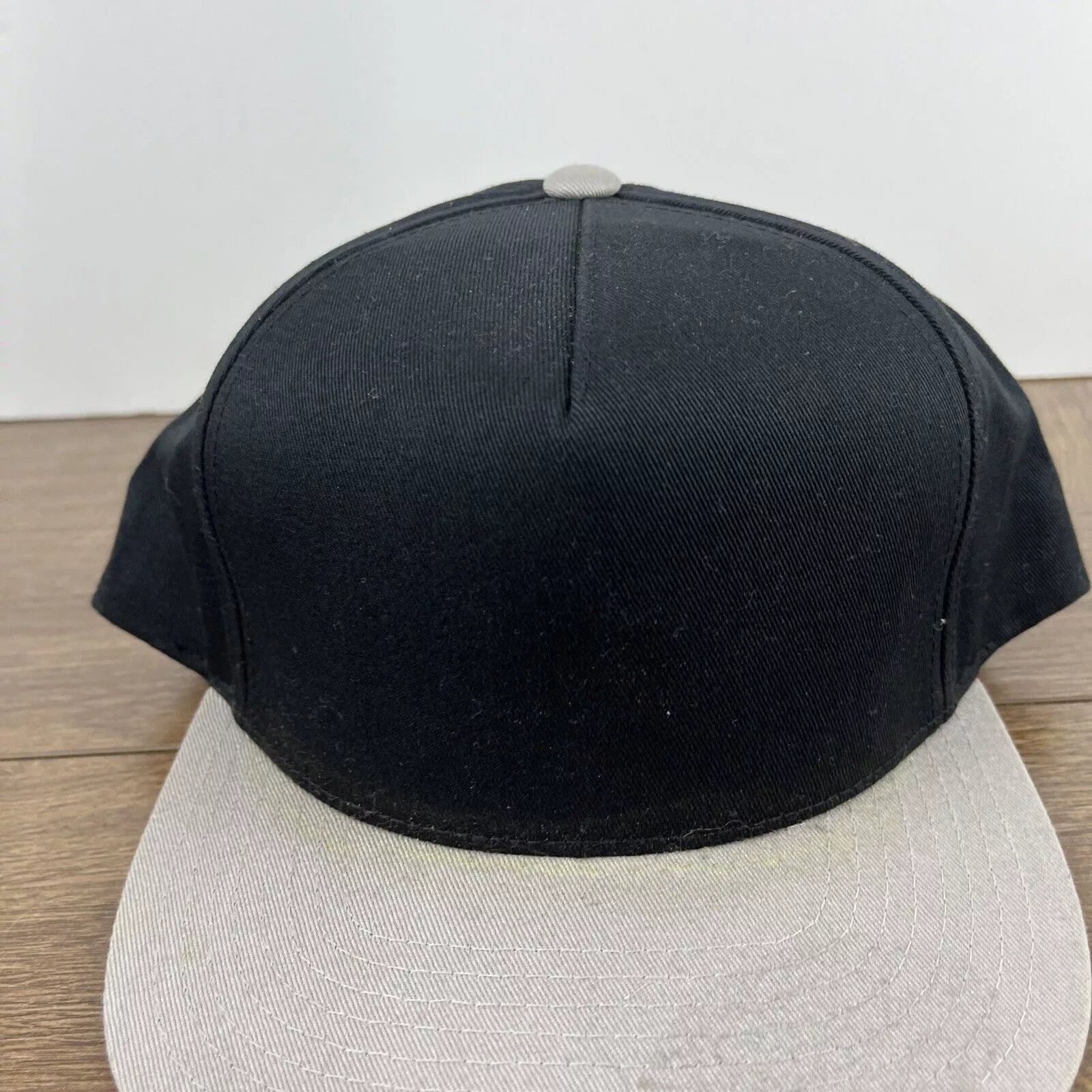 Other Hats Other Plain Black Gray Snapback Hat Black Hat Snapback Adjustable
