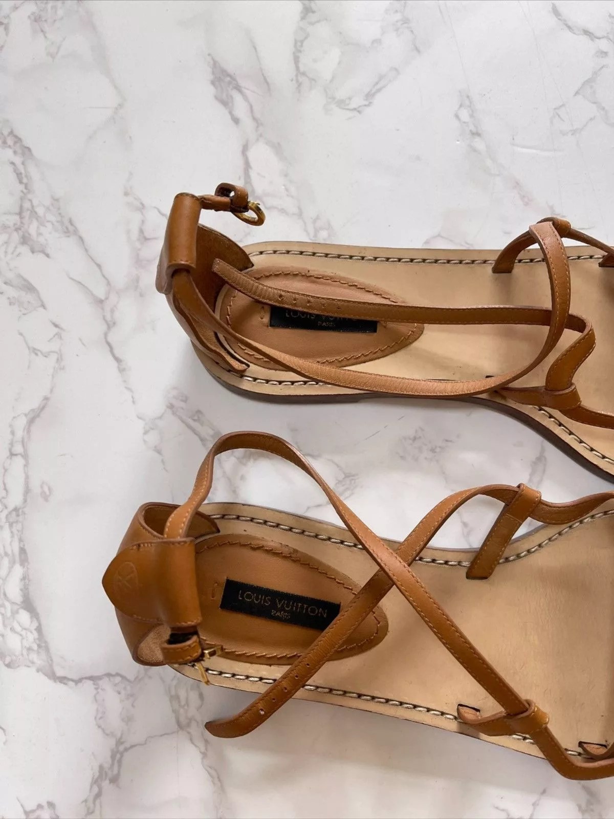 Louis Vuitton Sandals Louis Vuitton Gold Leather sandal Brown