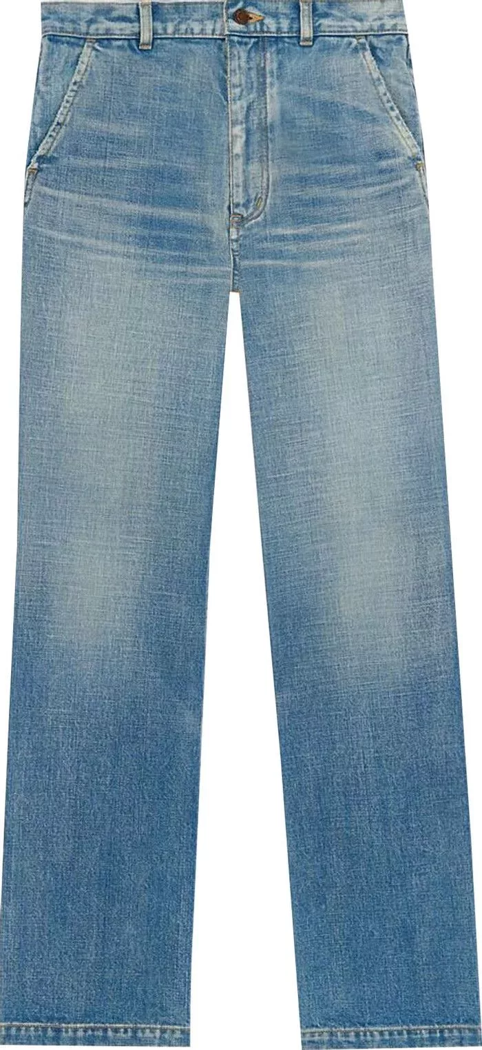 Saint Laurent Paris Jeans Saint Laurent Paris o1b1hav110724 Jane Jeans in 70s Serge in Denim Blue
