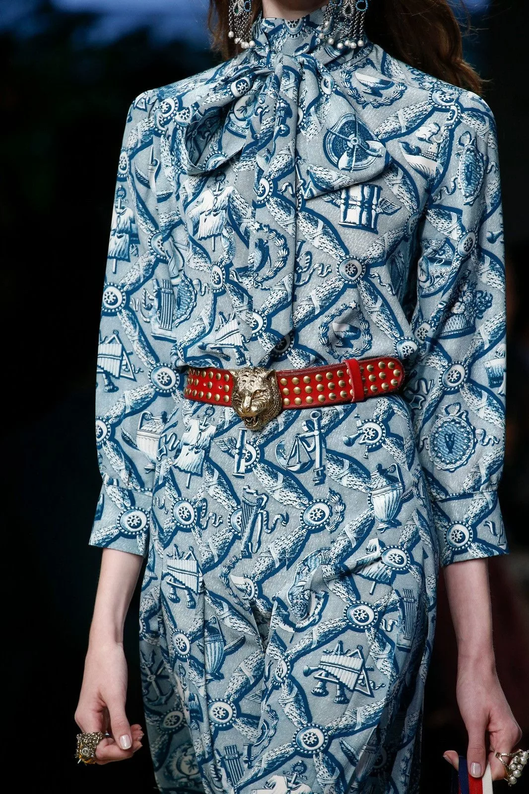 Gucci Belts Gucci runway tiger head leather belt Brown