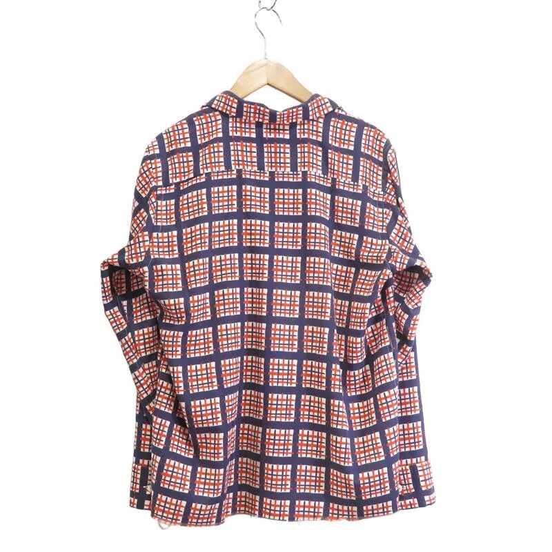 Needles Shirts Button Ups Needles Shirt Cut Off Bottom Checkered Orange